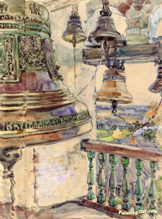 View from the Belfry of the Savino-Storoshevsky Cathedral, close to Svenigorod Artwork by Maria Yakunchikova