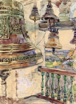 View from the Belfry of the Savino-Storoshevsky Cathedral, close to Svenigorod Artwork by Maria Yakunchikova