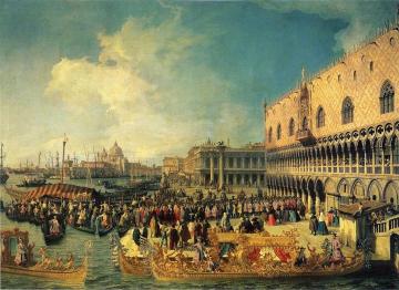 Reception of the Imperial Ambassador at the Doge's Palace Artwork by Giovanni Antonio Canal