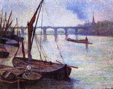 The Thames at London, Vauxhall Bridge Artwork by Maximilien Luce