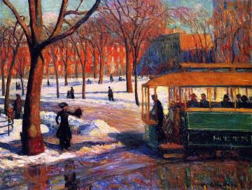The Green Car Artwork by William James Glackens