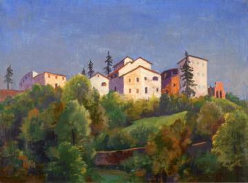 Houses In Breganzona Artwork by Karl Hofer