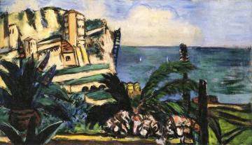 Riviera Landscape with Rocks Artwork by Max Beckmann