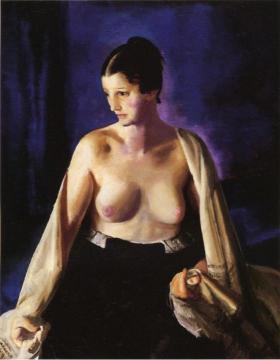 Nude with White Shawl Artwork by George Wesley Bellows