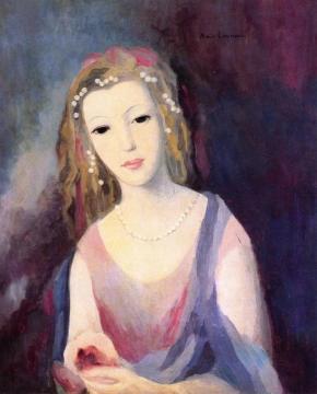 Girl With Crown Of Flowers Artwork by Marie Laurencin