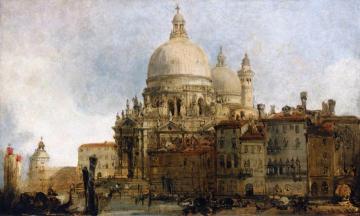View Of The Church Of Santa Maria Della Salute, On The Grand Canal, Venice, With The Dogana Beyond Artwork by David Roberts