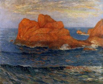 The Red Rocks at Belle Ile, Finistere Artwork by Maxime Maufra