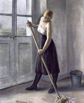 Girl At Work Artwork by Francois Emile Barraud