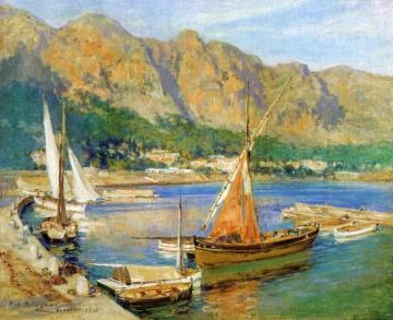 Sailboats, South Of France Artwork by Frederick Arthur Bridgman