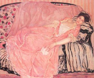 Portrait of Madame Gely (On the Couch) Artwork by Frederick Carl Frieseke