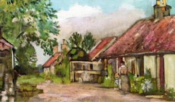 Fife Cottages Artwork by George Leslie Hunter