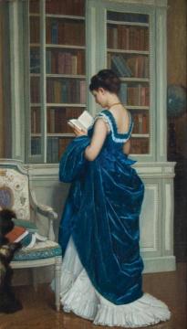 In The Library Artwork by Auguste Toulmouche