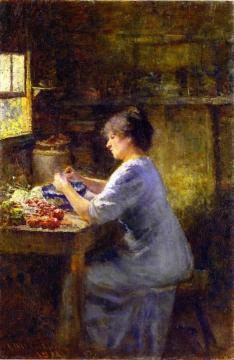 Shelling Peas Artwork by Frederick McCubbin