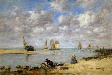 Washerwomen near Trouville Artwork by Eugène-Louis Boudin