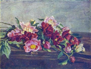 Peonies on the table Artwork by Pyotr Konchalovsky