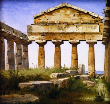 The Temple Of Athena At Paestum Artwork by Constantin Hansen