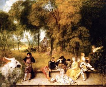 Meeting in the Open Air Artwork by Jean-Antoine Watteau