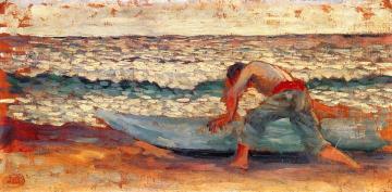 Man With A Boat Artwork by Henri Edmond Cross