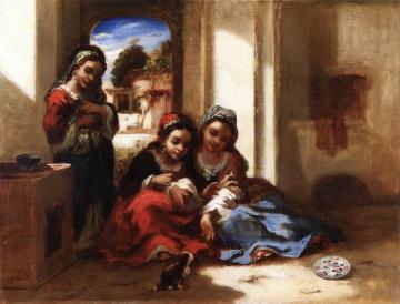 Arab Children Playing Artwork by Narcisse Diaz de la Pena