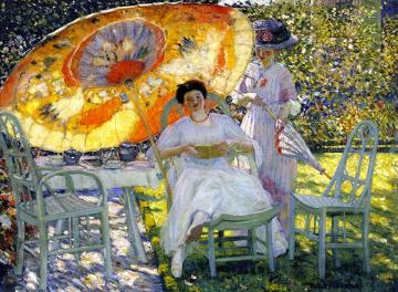 The Garden Parasol Artwork by Frederick Carl Frieseke
