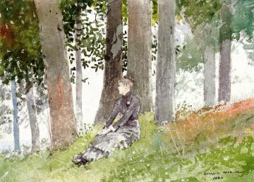 Girl Seated in a Grove Artwork by Winslow Homer