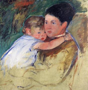 Sketch of Anne and Her Nurse Artwork by Mary Cassatt