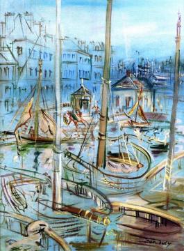 Boats At Dock Artwork by Jean Dufy