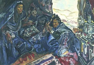 Women In Blue Artwork by Edy Legrand