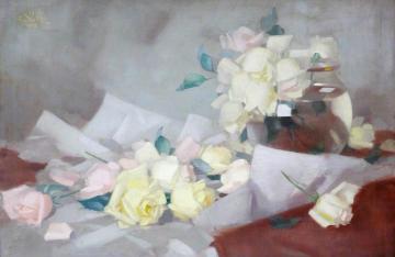 Pink and Yellow Roses Artwork by James Stuart Park