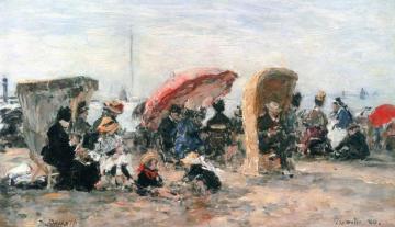 Trouville, Beach Scene Artwork by Eugène-Louis Boudin