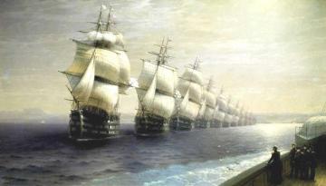 Parade of the Black Sea Fleet in 1849 Artwork by Ivan Constantinovich Aivazovsky