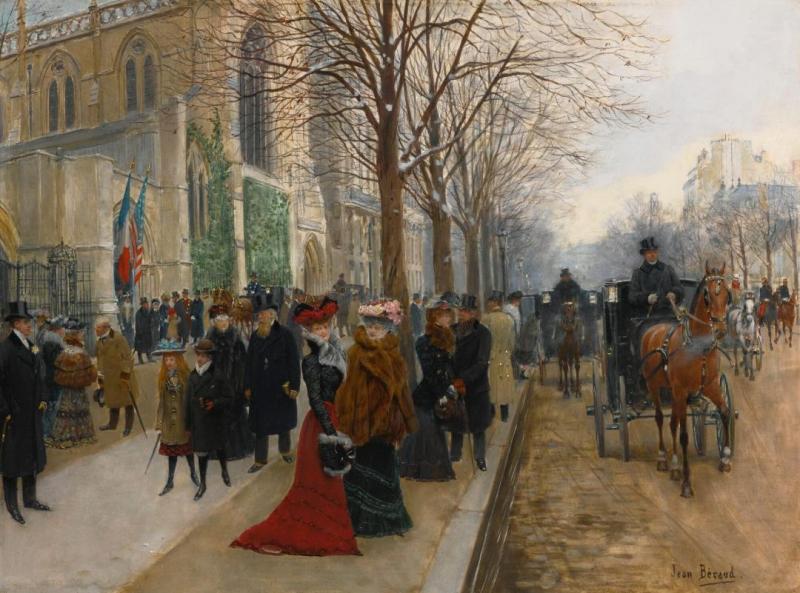 Après L'office à L'eglise De La Sainte-trinité Artwork by Jean Georges Beraud