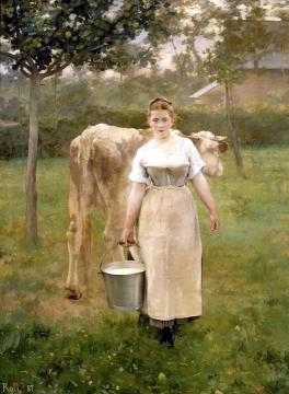 Milkmaid Artwork by Alfred Roll