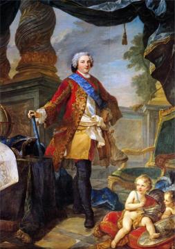 Portrait of Louis Dauphin of France with a Plan of the Siege of Tournai Artwork by Charles-Joseph Natoire