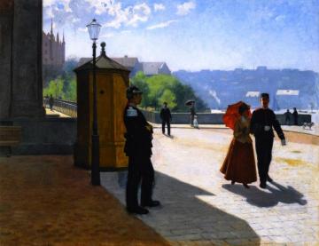 Soldiers Outside The Nationalmuseum, Stockholm Artwork by Carl Hadelin