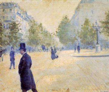 Place Saint-Augustin, Misty Weather Artwork by Gustave Caillebotte