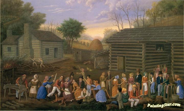 Flax Scutching Bee Artwork by Linton Park