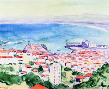 Algiers, The Harbor, View from the Heights Artwork by Albert Marquet