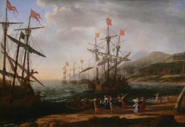 Marine with the Trojans Burning their Boats Artwork by Claude Lorrain