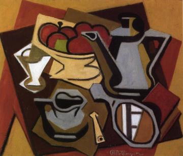 Still LIfe with Mirror and Cigarette Holder Artwork by Jean Metzinger
