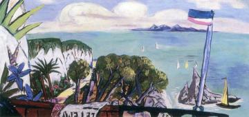 Large Riviera Landscape Artwork by Max Beckmann