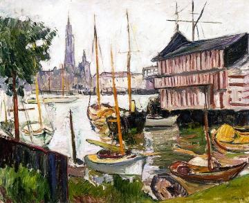 Yacht Basin At Saint-anne, Antwerp Artwork by Emile-othon Friesz
