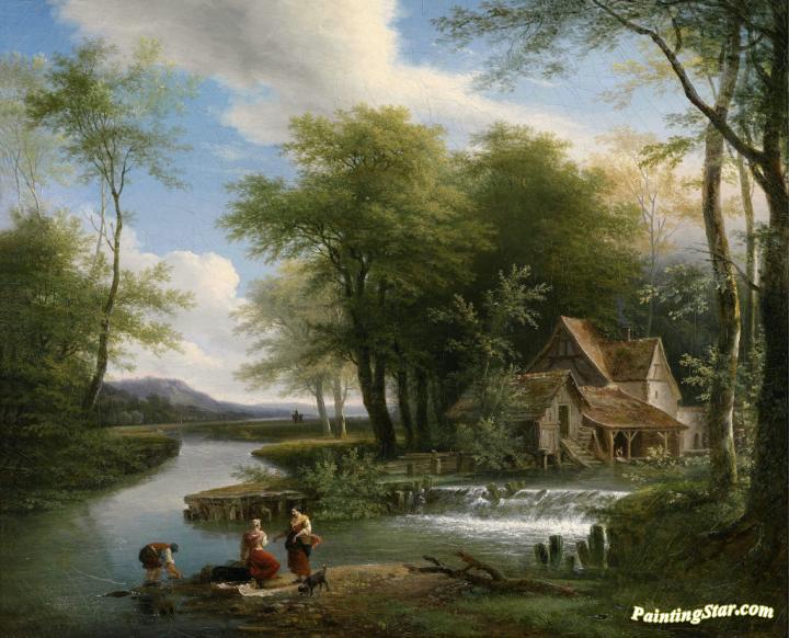 A River Landscape Artwork by Louis Etienne Watelet