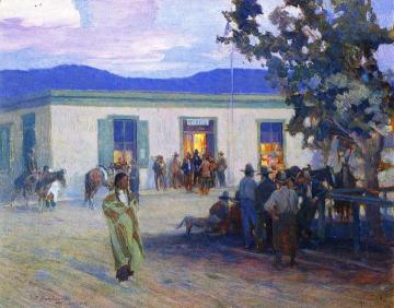 Post Office, Taos, New Mexico Artwork by Oscar Berninghaus