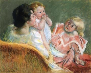 Mother and Children Artwork by Mary Cassatt