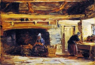 Cottage Interior Artwork by David Cox