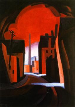 A New England Town Artwork by Oscar Bluemner