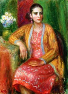 Luisa in a Pink Dress Artwork by William James Glackens