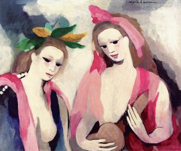 Two Girls Artwork by Marie Laurencin