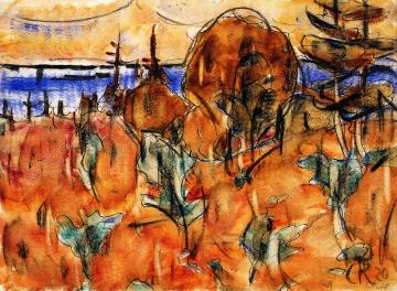 Autumn Landscape at Ammersee Artwork by Christian Rohlfs